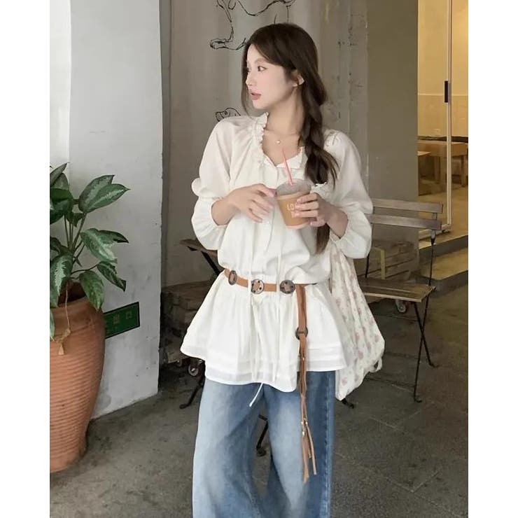 ベージュ | ブラウス【韓国ファッション】 | Bifrost