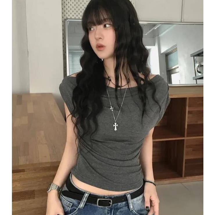 グレー | Ｔシャツ【韓国ファッション】 | Bifrost