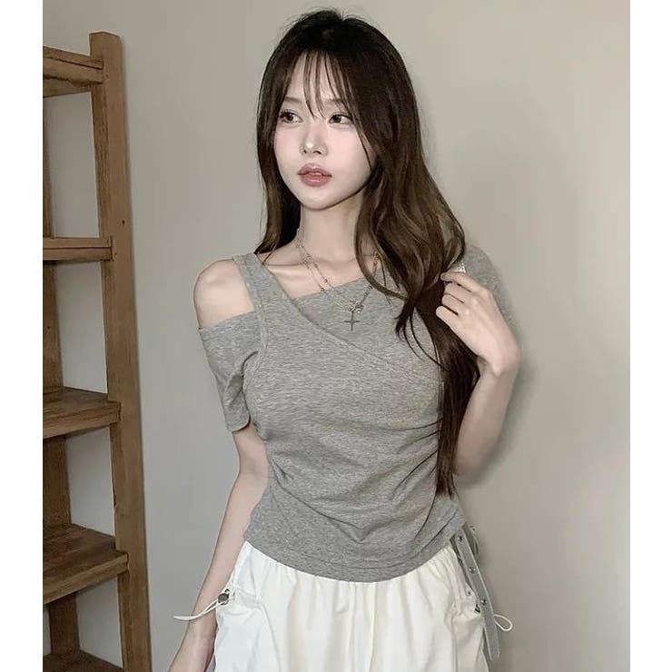 グレー | Ｔシャツ【韓国ファッション】 | Bifrost