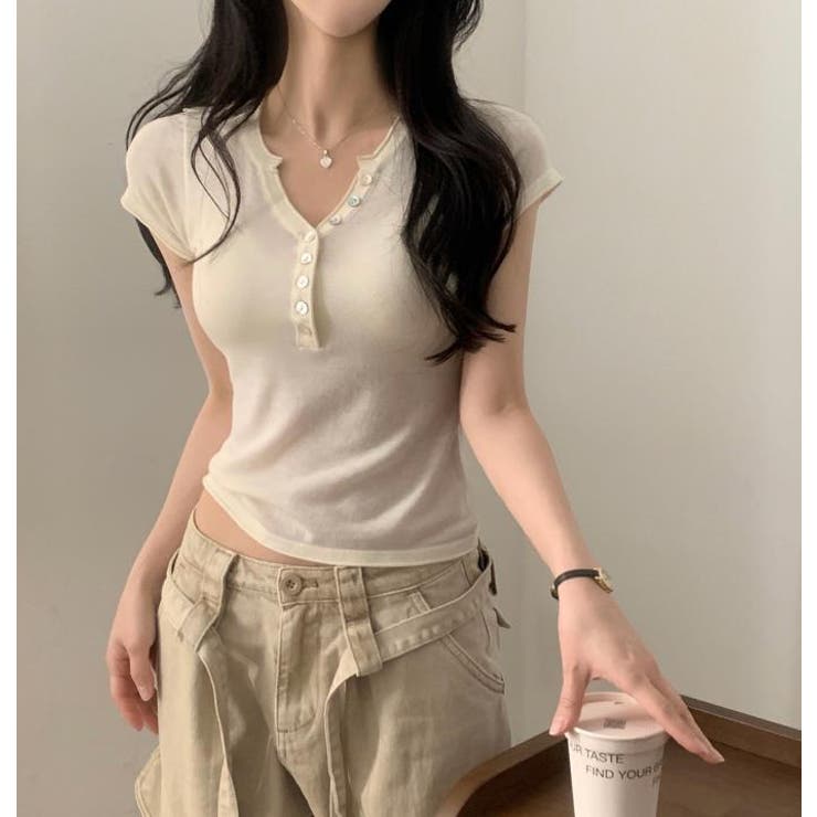ベージュ | Ｔシャツ【韓国ファッション】 | Bifrost