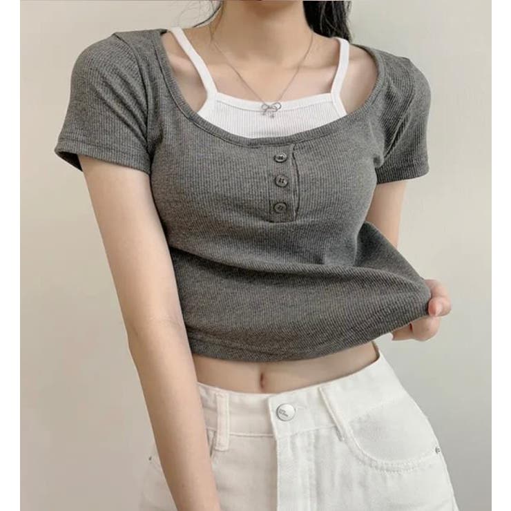 グレー | Ｔシャツ【韓国ファッション】 | Bifrost