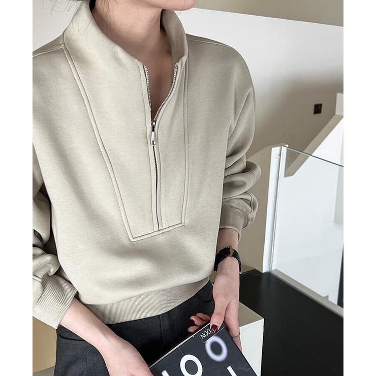 ハーフファスナー スタンドカラー オーバーサイズスウェット | Bifrost | 詳細画像2 