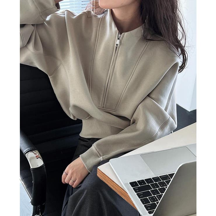 ハーフファスナー スタンドカラー オーバーサイズスウェット | Bifrost | 詳細画像5 