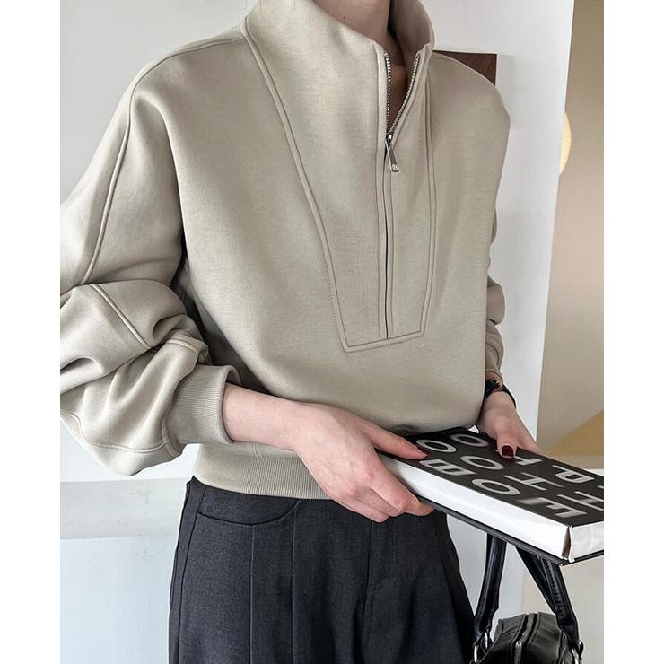 ハーフファスナー スタンドカラー オーバーサイズスウェット | Bifrost | 詳細画像6 