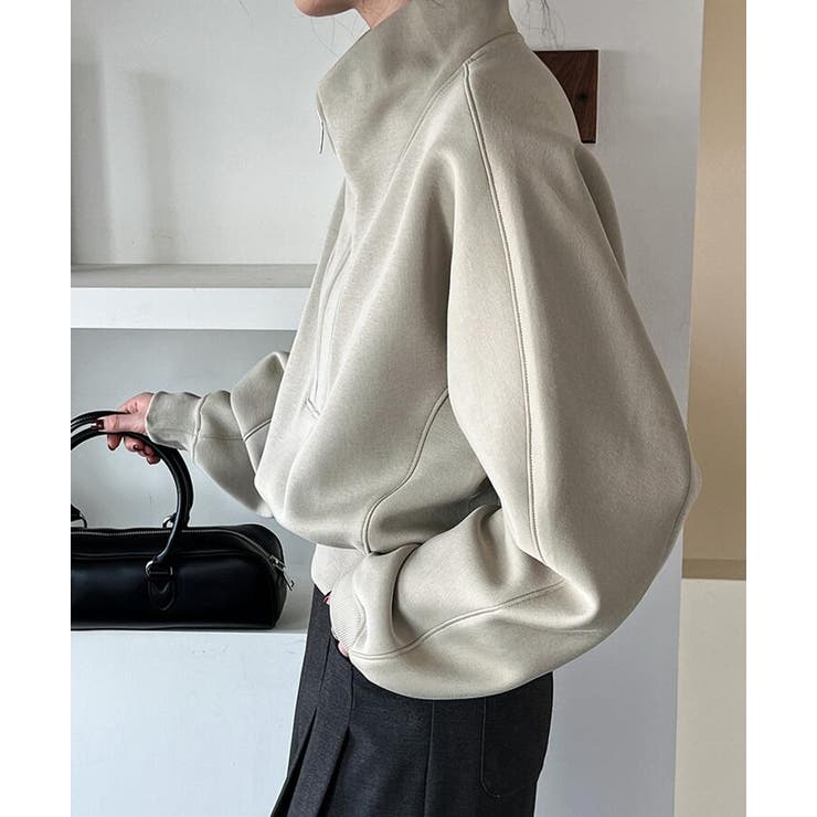 ハーフファスナー スタンドカラー オーバーサイズスウェット | Bifrost | 詳細画像7 