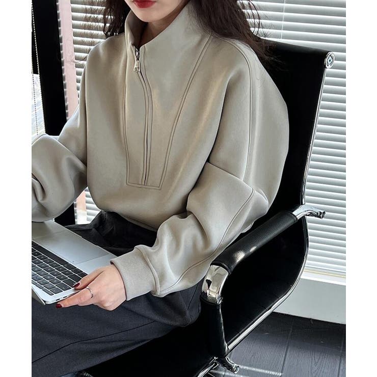 ハーフファスナー スタンドカラー オーバーサイズスウェット | Bifrost | 詳細画像8 