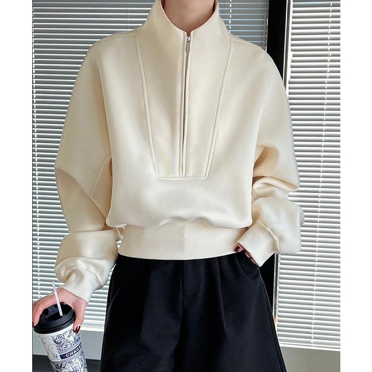 ハーフファスナー スタンドカラー オーバーサイズスウェット | Bifrost | 詳細画像10 