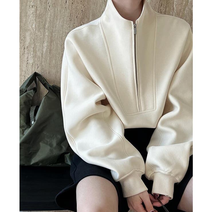 ハーフファスナー スタンドカラー オーバーサイズスウェット | Bifrost | 詳細画像11 