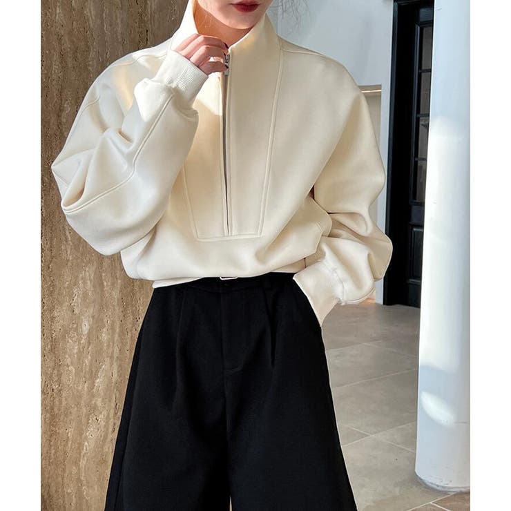 ハーフファスナー スタンドカラー オーバーサイズスウェット | Bifrost | 詳細画像15 