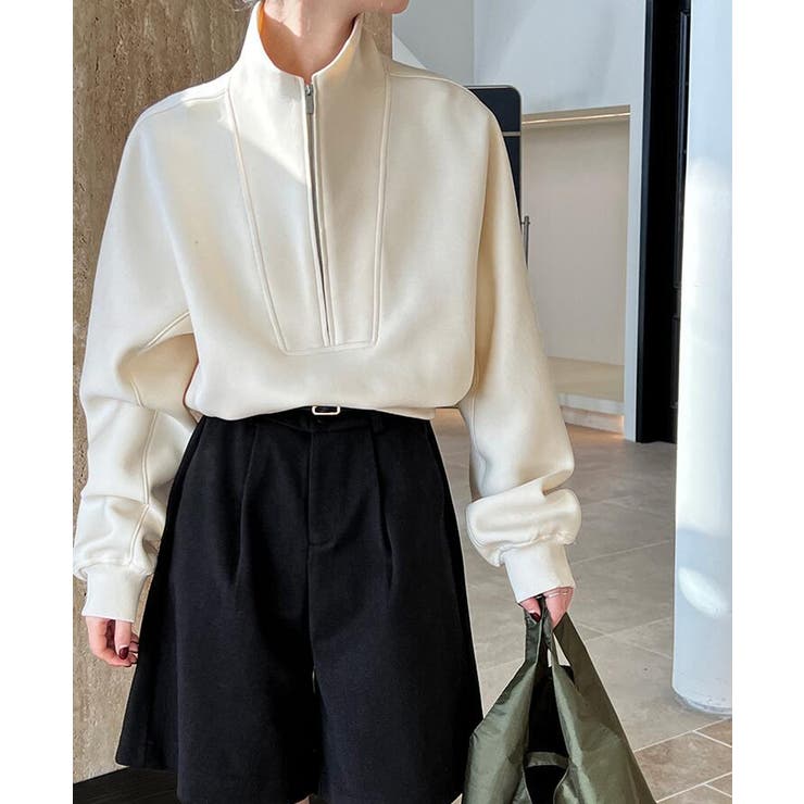 ハーフファスナー スタンドカラー オーバーサイズスウェット | Bifrost | 詳細画像16 