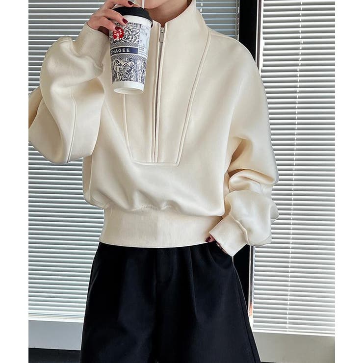 ハーフファスナー スタンドカラー オーバーサイズスウェット | Bifrost | 詳細画像17 