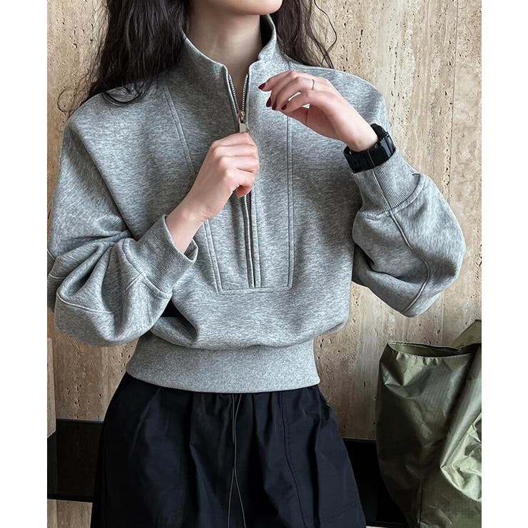 ハーフファスナー スタンドカラー オーバーサイズスウェット | Bifrost | 詳細画像19 