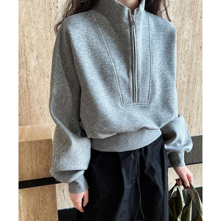 ハーフファスナー スタンドカラー オーバーサイズスウェット | Bifrost | 詳細画像21 