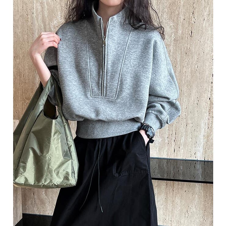 ハーフファスナー スタンドカラー オーバーサイズスウェット | Bifrost | 詳細画像23 