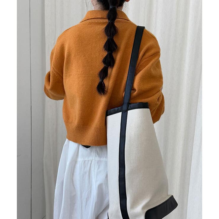 ターンダウンカラー ショート ニットアウター ファスナーデザイン | Bifrost | 詳細画像2 