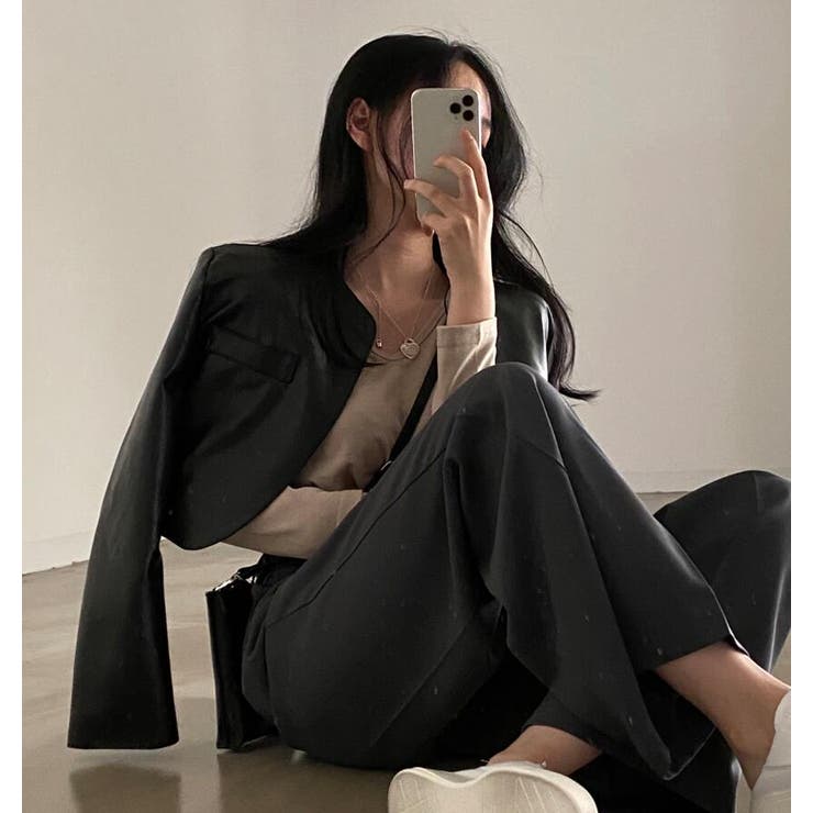 ノーカラー ショートカット レザージャケット | Bifrost | 詳細画像3 