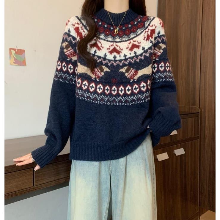 ネイビー | ニット・セーター【韓国ファッション】 | Bifrost