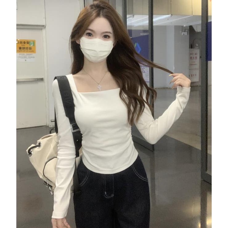 シルエットが美しいスクエアネックロングスリーブトップス | Bifrost | 詳細画像3