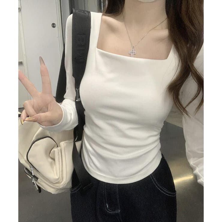 シルエットが美しいスクエアネックロングスリーブトップス | Bifrost | 詳細画像4