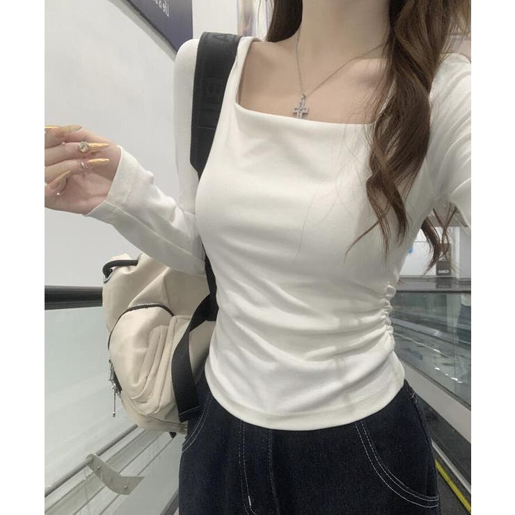 シルエットが美しいスクエアネックロングスリーブトップス | Bifrost | 詳細画像5