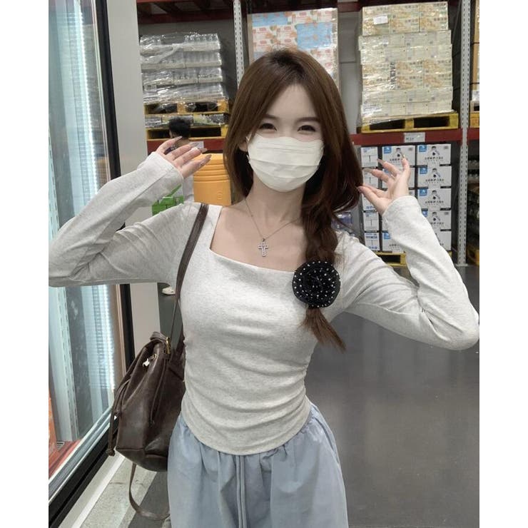 シルエットが美しいスクエアネックロングスリーブトップス | Bifrost | 詳細画像9