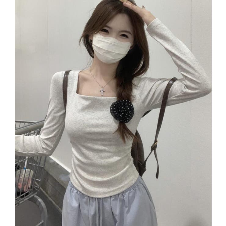 シルエットが美しいスクエアネックロングスリーブトップス | Bifrost | 詳細画像11