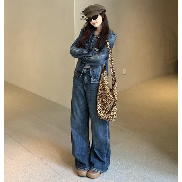 デニムセットアップ ミニジャケットとワイドデニムパンツのコーディネートセット | Bifrost | 詳細画像8 