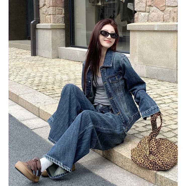 デニムセットアップ ミニジャケットとワイドデニムパンツのコーディネートセット | Bifrost | 詳細画像10 