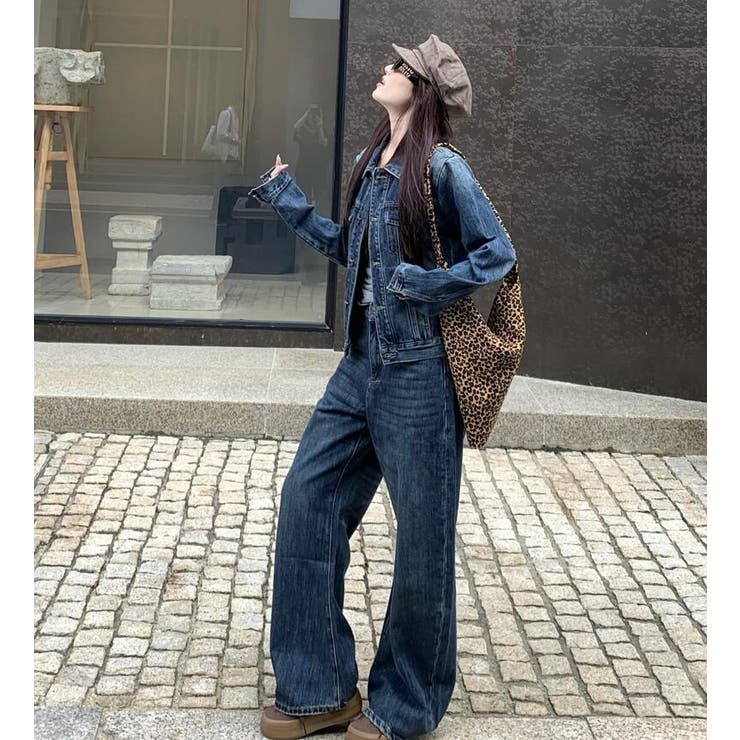 デニムセットアップ ミニジャケットとワイドデニムパンツのコーディネートセット | Bifrost | 詳細画像12 