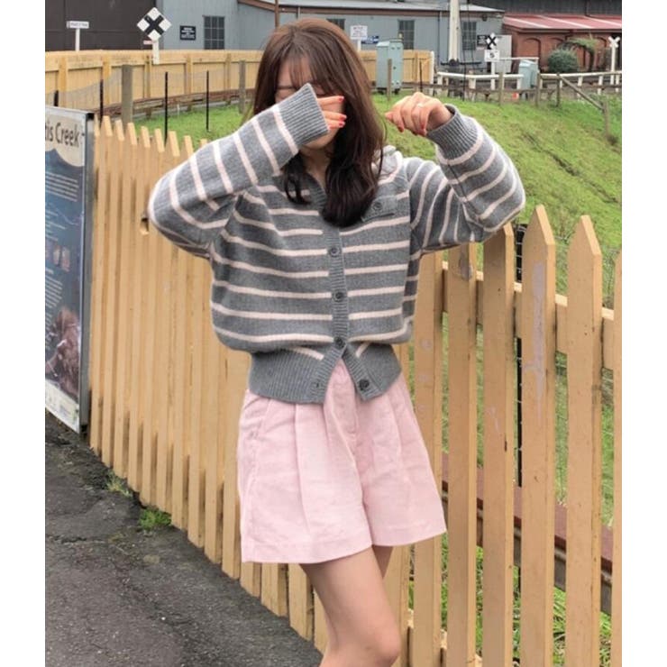 ストライプ柄ボートネックカーディガン | Bifrost | 詳細画像4 