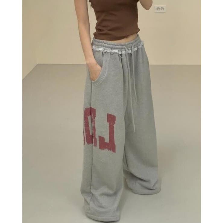 アルファベットプリントワイドパンツ[品番：UZ000011311