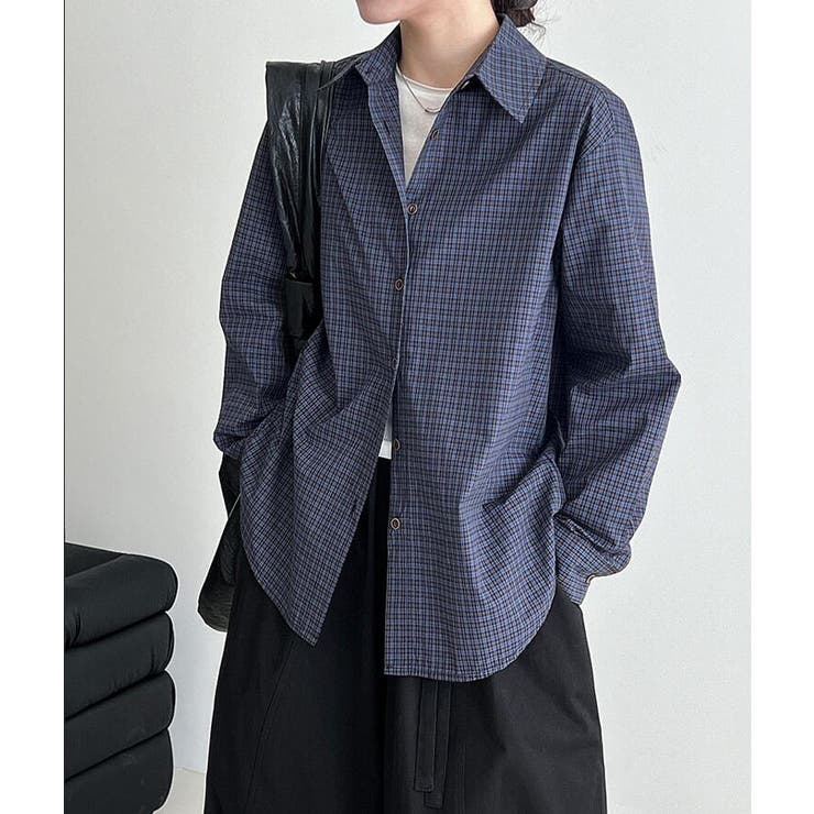 ネクタイ付きチェック柄シャツ[品番：UZ000011320]｜Bifrost