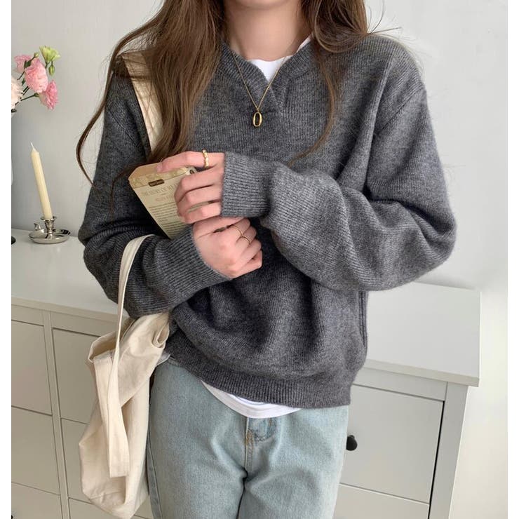 ベーシック V ネックニットセーター[品番：UZ000011379]｜Bifrost