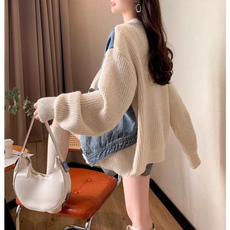 デニムパネルツインジッパーカーディガン | Bifrost | 詳細画像3 