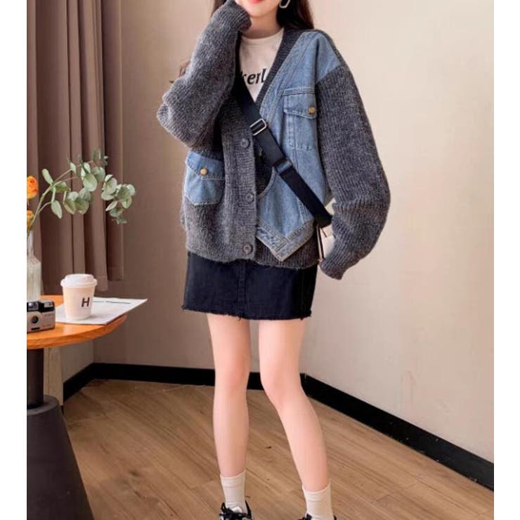 デニムパネルツインジッパーカーディガン | Bifrost | 詳細画像6 