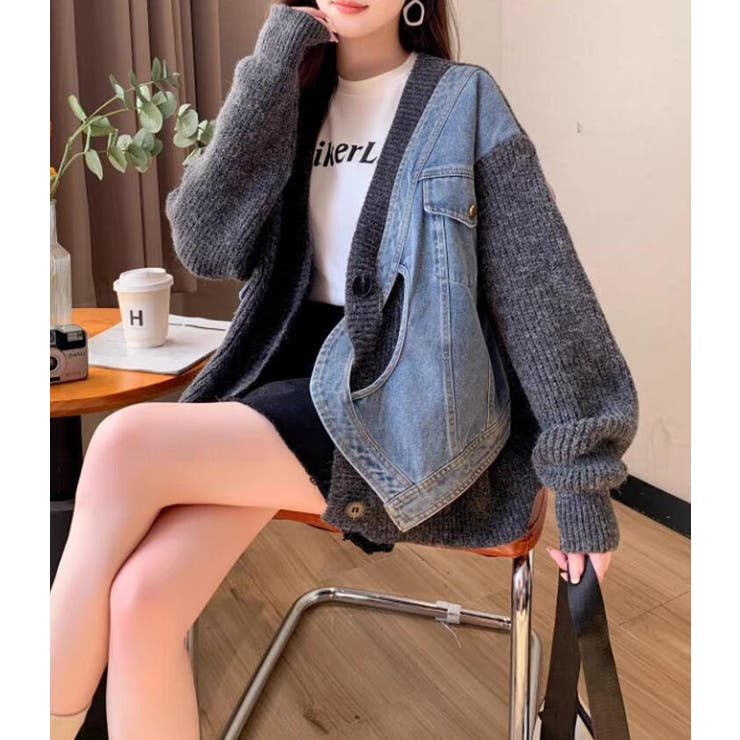 デニムパネルツインジッパーカーディガン | Bifrost | 詳細画像10 