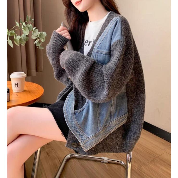 デニムパネルツインジッパーカーディガン | Bifrost | 詳細画像11 