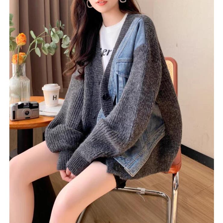 デニムパネルツインジッパーカーディガン | Bifrost | 詳細画像12 