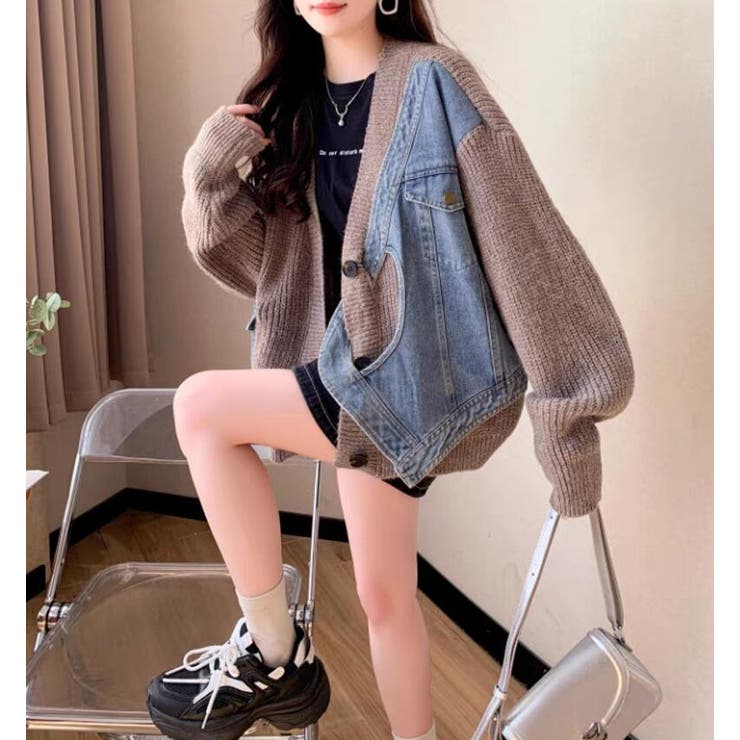 デニムパネルツインジッパーカーディガン | Bifrost | 詳細画像14 