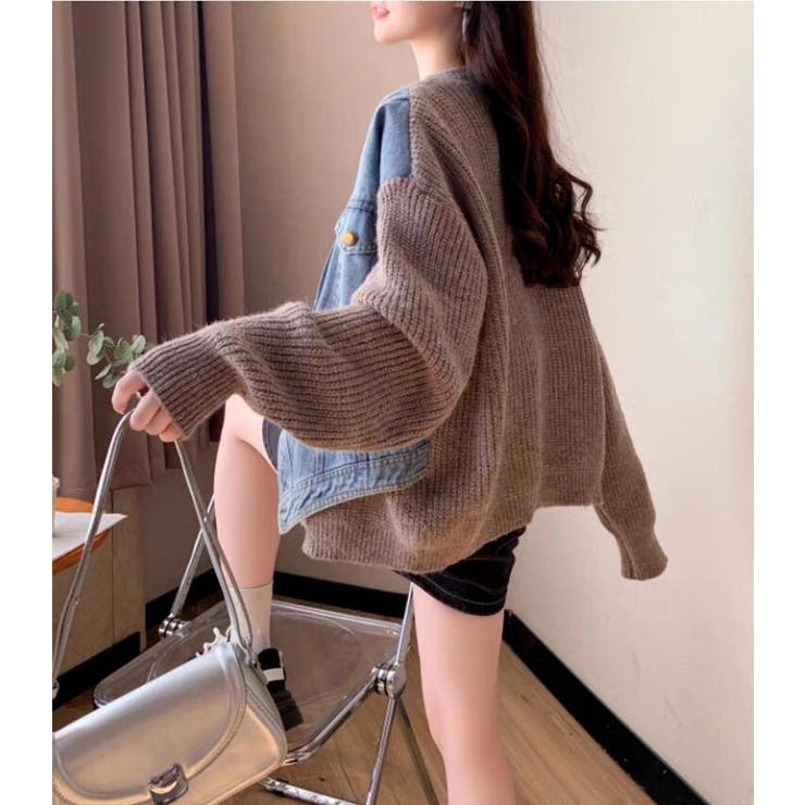 デニムパネルツインジッパーカーディガン | Bifrost | 詳細画像15 