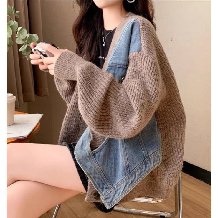 デニムパネルツインジッパーカーディガン | Bifrost | 詳細画像17 