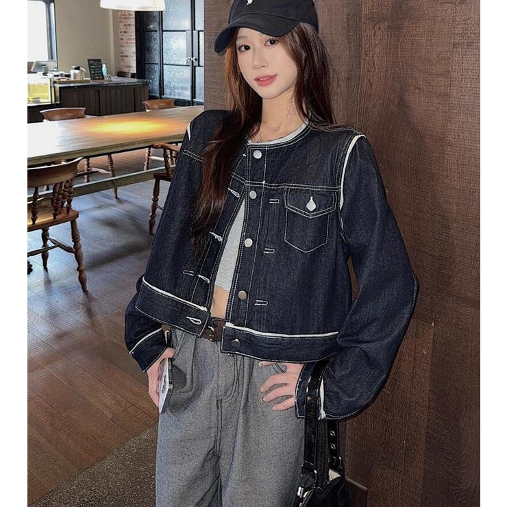 コントラスト縫い目デニムジャケット | Bifrost | 詳細画像13 