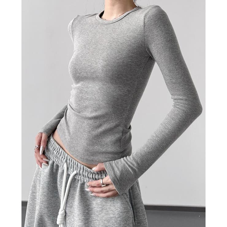 クルーネックロングスリーブタイトトップス[品番：UZ000011437