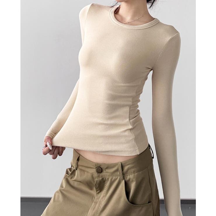 クルーネックロングスリーブタイトトップス[品番：UZ000011437