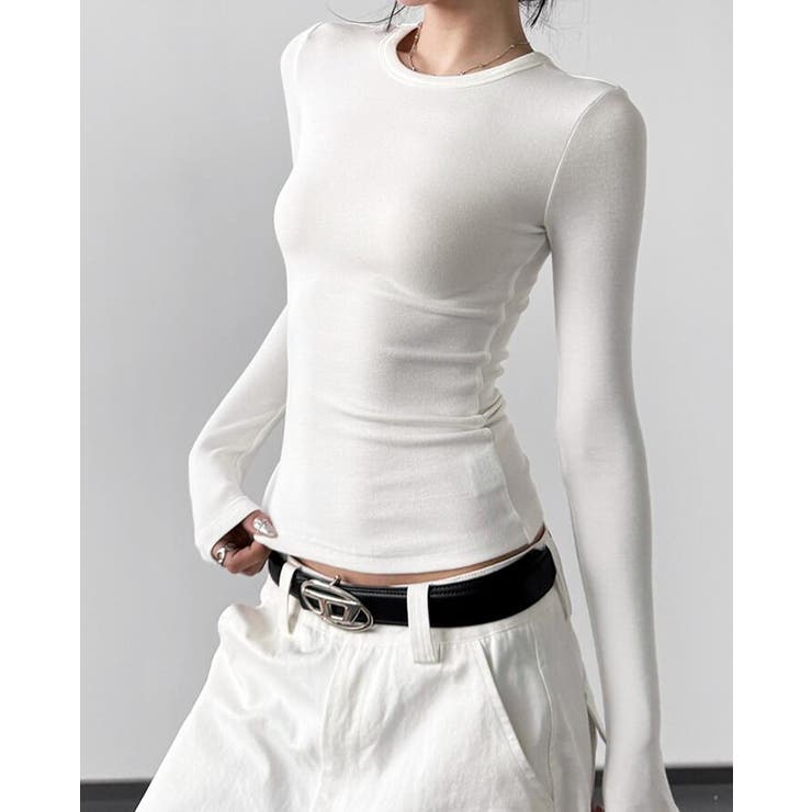 クルーネックロングスリーブタイトトップス[品番：UZ000011437