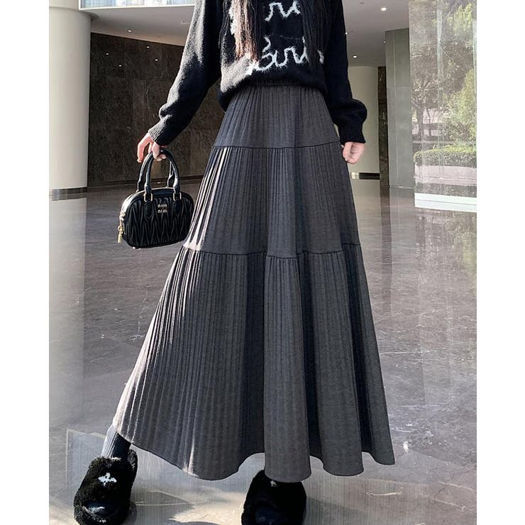 プリーツタイヤードロングスカート[品番：UZ000011478]｜Bifrost