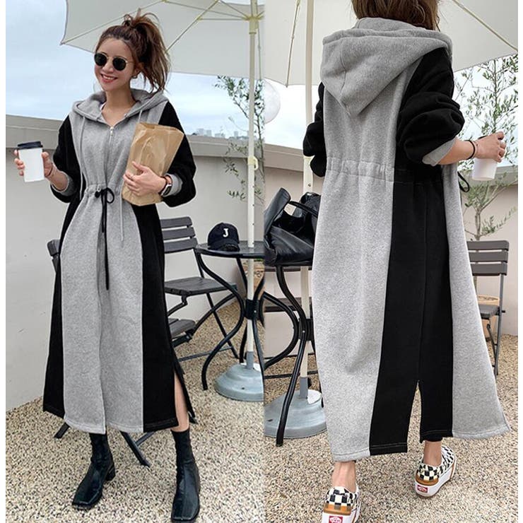 カラーブロックパーカーワンピース | Bifrost | 詳細画像1 