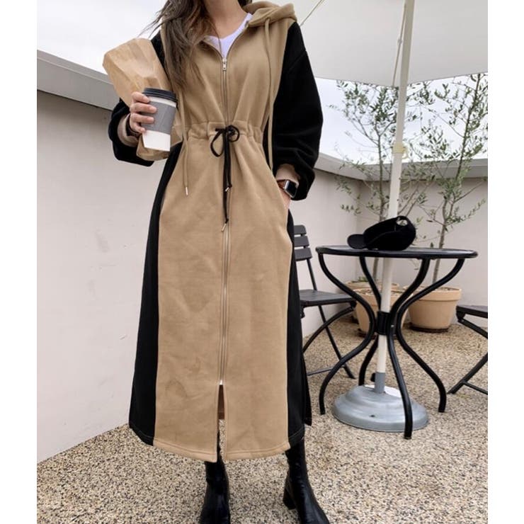 カラーブロックパーカーワンピース | Bifrost | 詳細画像2 