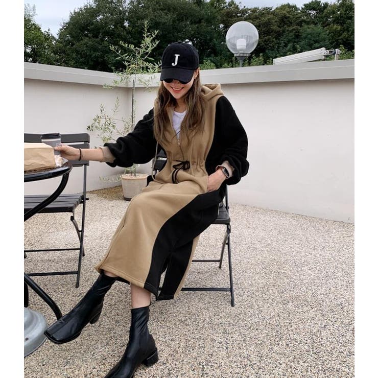 カラーブロックパーカーワンピース | Bifrost | 詳細画像5 