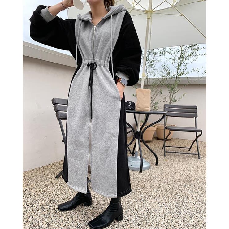 カラーブロックパーカーワンピース | Bifrost | 詳細画像9 